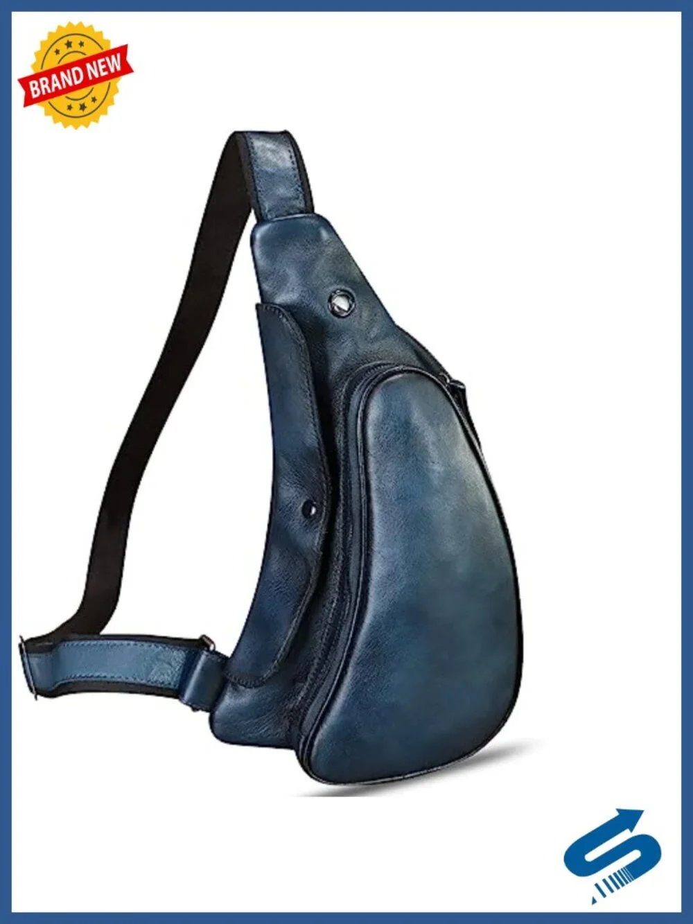 Genuine Leather Sling Backpack Crossbody Daypack Retro Cycling Bag Adjustable